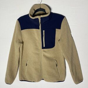 Mckinley Tan and Navy Fleece Full Zip Jacket L